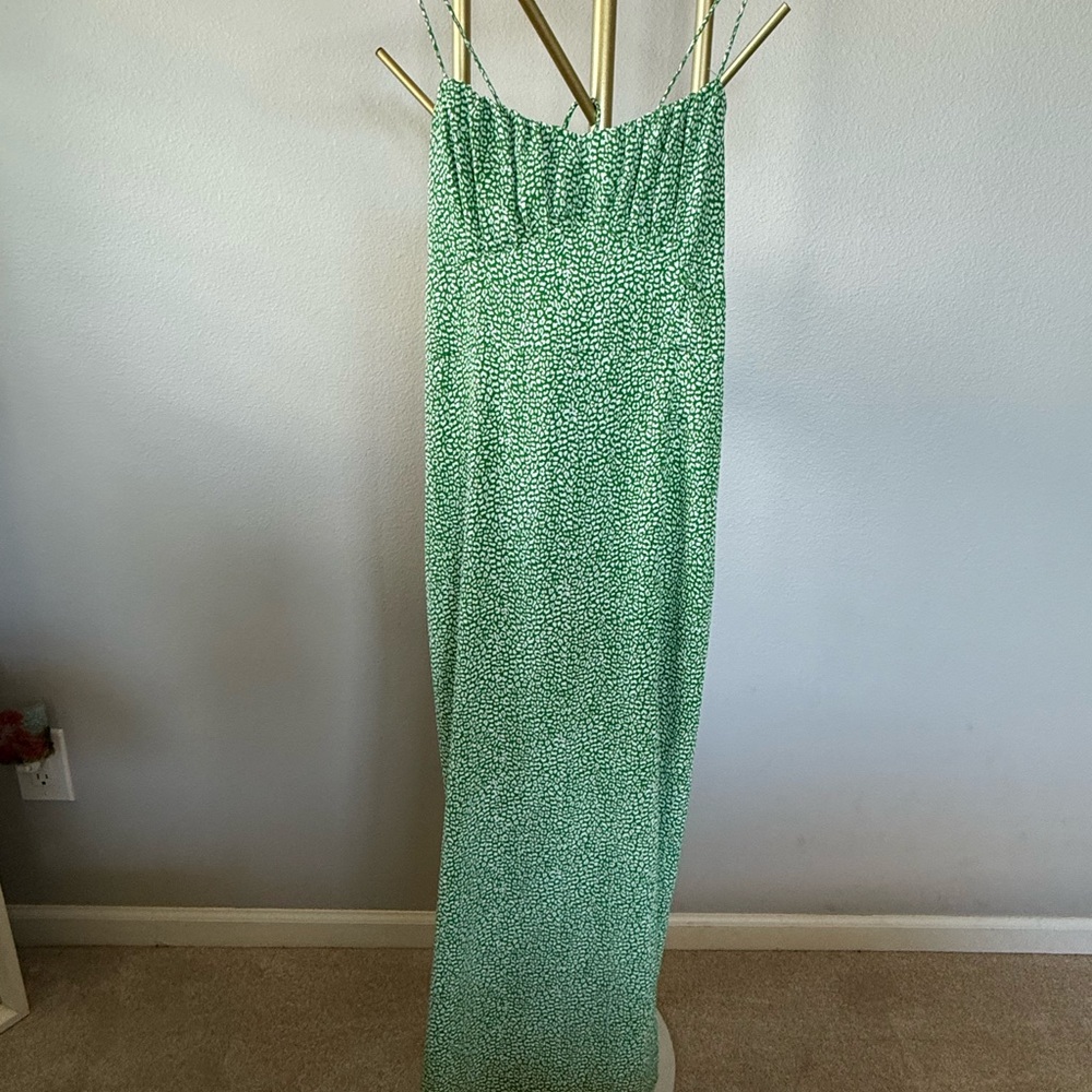 Zara Green Patterned Dress